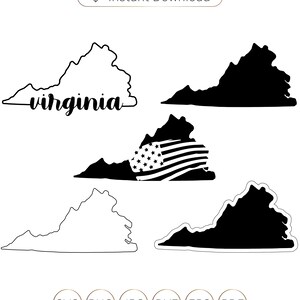 Virginia SVG, Virginia State SVG, Virginia Silhouette, Virginia State Silhouette, Virginia Outline svg, Virginia Vector, Virginia Flag SVG