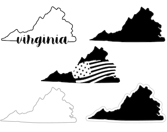 Virginia State Outline SVG, Flag Silhouette (Digital Download)