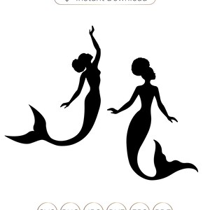 Sirena Svg, Sirena Afro Svg, Sirena Negra Svg, Bocanadas de Pelo, Clipart de Mujer Negra, Mujer Afro Svg, Glamour Femenino, Sirena Negra Floral svg.