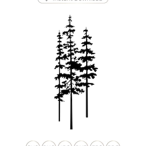 Tree Silhouette Svg, Pine tree svg, Pine tree silhouette, Evergreen tree svg, Pine tree Cricut, Pine tree clipart, Pine tree cutfile.