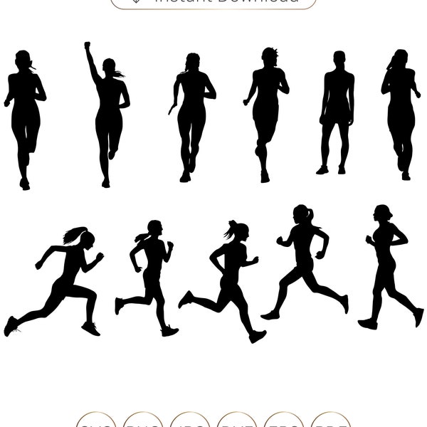 Runner SVG, Female Runner Silhouette SVG,Running woman SVG,Running Svg,Runner Clipart Svg, Running girl svg,Track and field Svg,Marathon Svg