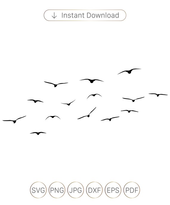 Birds SVG Flock of Birds Svg Birds Silhouette Flying Birds Etsy