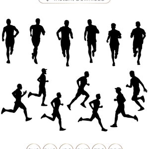 Läufer SVG, Laufender Mann SVG, Läufer Silhouette SVG, Laufende SVG, Läufer Clipart dafür, Leichtathletik-Svg, Marathon-Svg, Laufender Mann Clipart