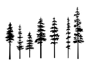 Tree Silhouette Svg,Pine tree svg,Pine tree silhouette,Evergreen tree svg,Pine tree Cricut,Pine tree clipart,Pine tree cutfile.