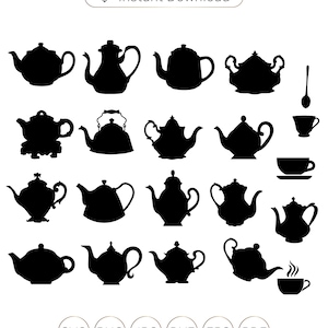 Teapot Svg, Teapot Silhouette Svg, Tea Kettle Vector, Teacup SVG, Teapot Handle Clip art, Kitchen Clipart, vintage Teapot svg, Tea Time.