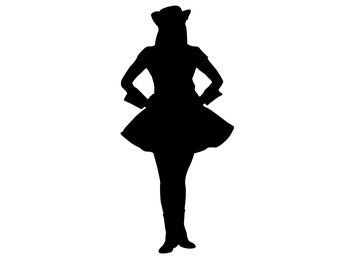 Drill Dance Team Silhouettes (svg, png, eps, dxf) (Digital Download)