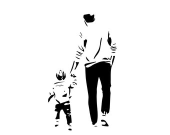 Far och son silhuett SVG, som far som son, klippfil (digital nedladdning)