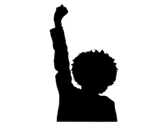 Black Woman Afro Power Fist SVG, Cricut Cut File (Digital Download)