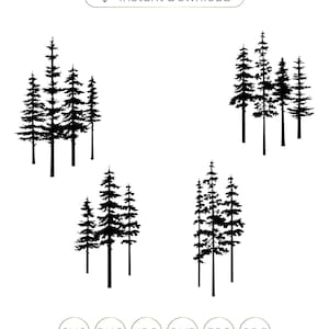 Tree Silhouette Svg,Pine tree svg,Pine tree silhouette,Evergreen tree svg,Pine tree Cricut,Pine tree clipart,Pine tree cutfile.