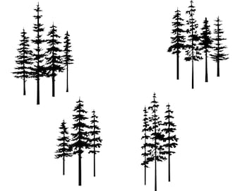 Tree Silhouette Svg,Pine tree svg,Pine tree silhouette,Evergreen tree svg,Pine tree Cricut,Pine tree clipart,Pine tree cutfile.
