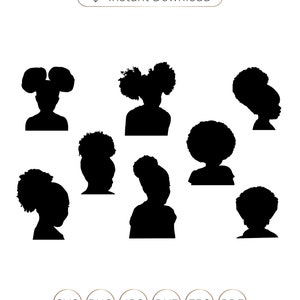 Kleine Afro Puff Girl SVG, Silhouet, Little Black Girl SVG, Afro Puff SVG, Afro-Amerikaans meisje, Zwart Meisje Magic Svg, Afro pufjes Cut File.