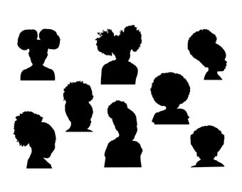 Little Afro Puff Girl SVG,Silhouette,Little Black Girl SVG,Afro Puff SVG,African American Girl,Black Girl Magic Svg,Afro puffs Cut File.