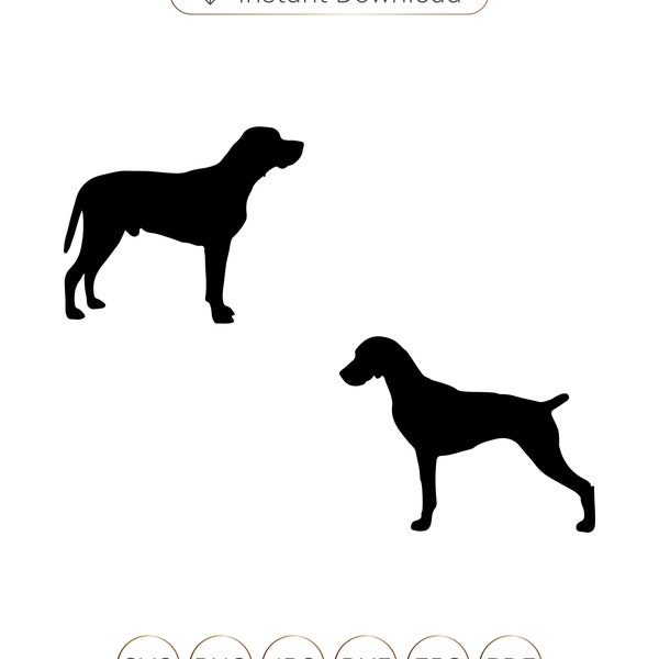 Braque du bourbonnais dog silhouette svg,png, dxf, eps, Vector Files Instant Digital Download for Cutting Machines Commercial & Personal Use