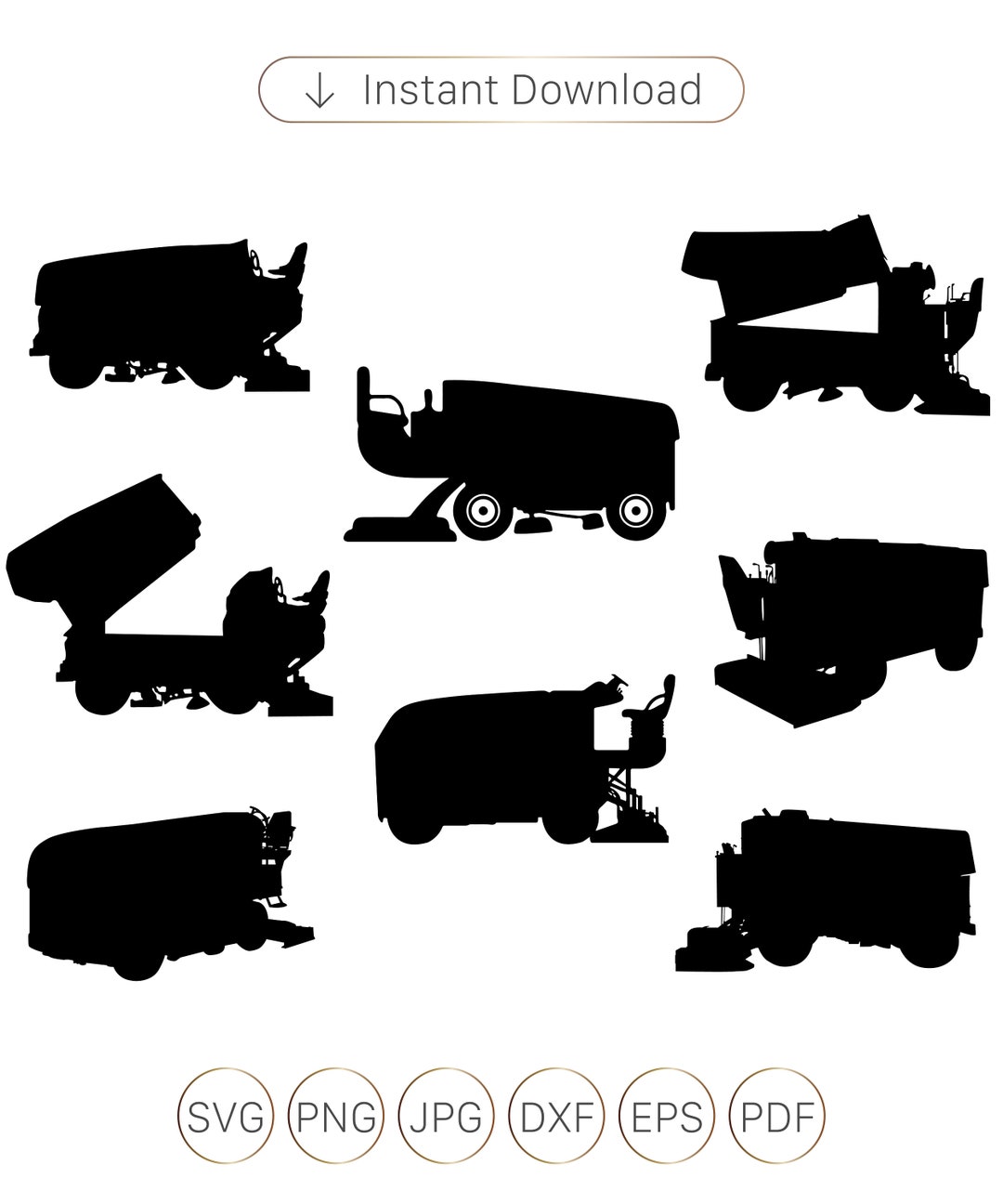 Zamboni SVG, Zamboni Silhouette, Zamboni Hockey Svg, Ice Skating, Ice