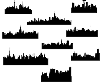 Seattle Skyline SVG, stadssilhuett clipart (digital nedladdning)