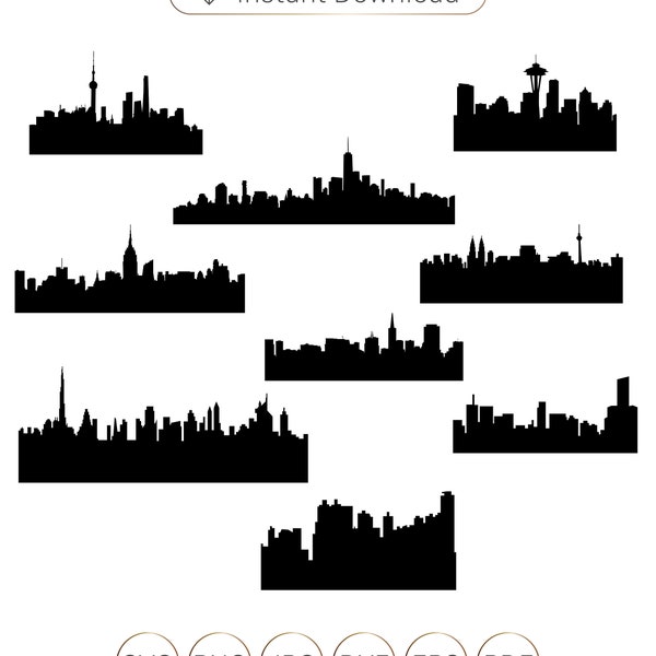 Seattle Skyline SVG,Seattle Skyline silhouette,Seattle svg,Skyline svg,Seattle Skyline cricut,Seattle Skyline clipart.