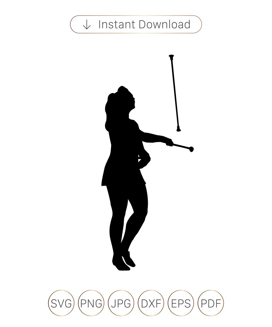 Baton Twirling SVG, Baton Svg, Majorette Baton Twirling Gymnastics Svg