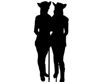Drill Dance Team Silhouettes (svg, png, eps, dxf) (Digital Download)