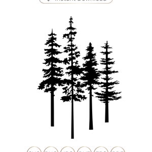 Tree Silhouette Svg, Pine tree svg, Pine tree silhouette, Evergreen tree svg, Pine tree Cricut, Pine tree clipart, Pine tree cutfile.