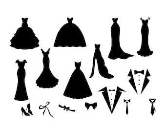 Hochzeitskleid SVG, Tuxedo SVG, Hochzeitskleid Silhouette, Tuxedo Silhouette, Tuxedo Clipart, Tuxedo Cricut, Tuxedo Cutfile, Tux SVG, Wedding Hanger.