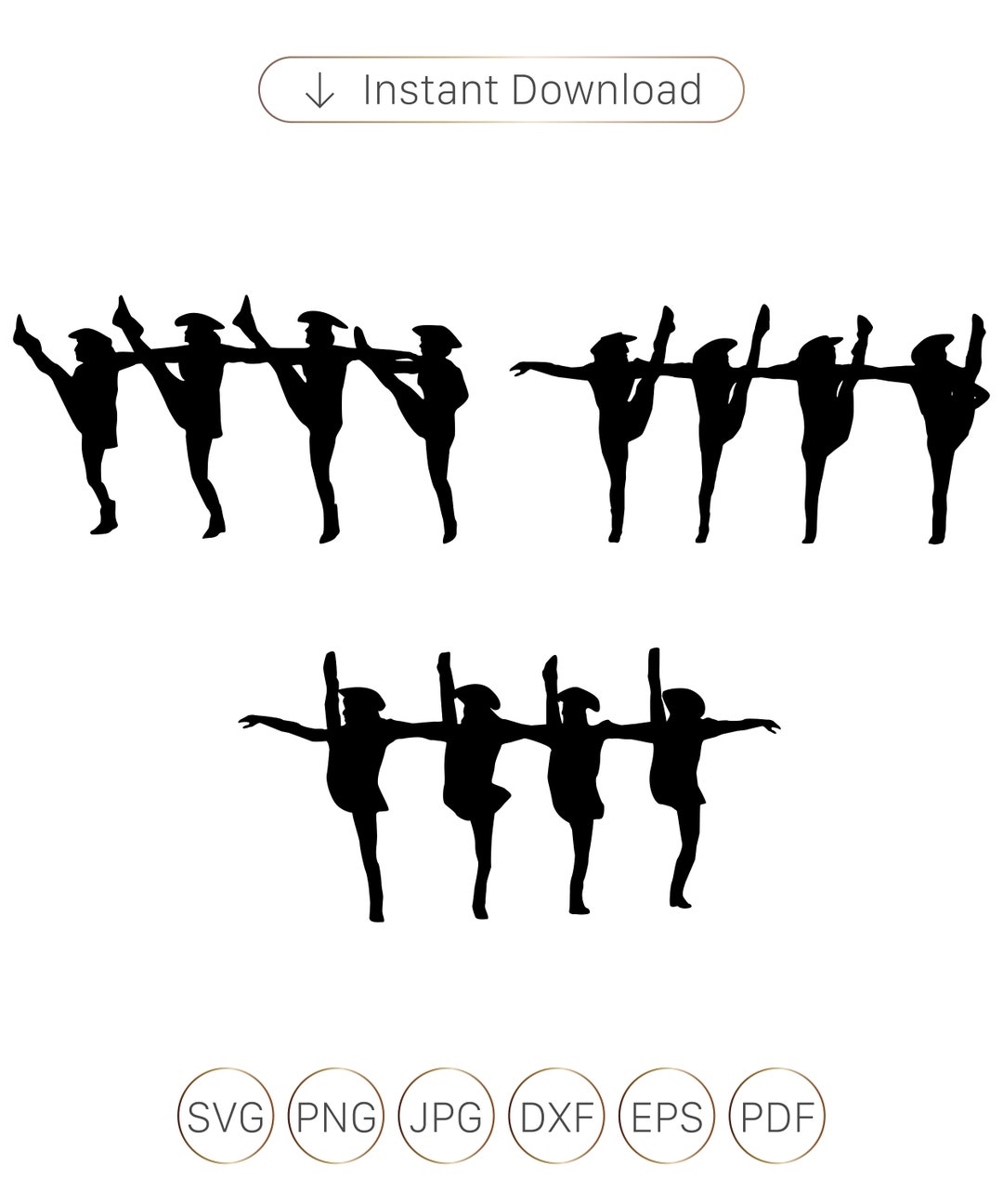 Drill Dance Team Silhouettes Svg,png,eps,dxf, Drill Dance Team SVG