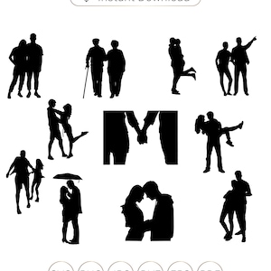Paar svg,shilhouette clipart,Couple Silhouette,Love svg,Couple kissing svg,Couple EPS,PNG,weeding svg,Couple Clipart,Holding hands svg