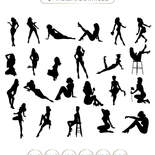 Pin Up girl svg,Pin Up girl silhouette,Pin Up girl cricut,Pin Up girl cutfile,Pin Up girl clipart.