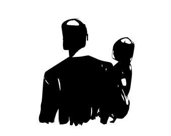 Far och son silhuett SVG, som far, son klippfil (digital nedladdning)