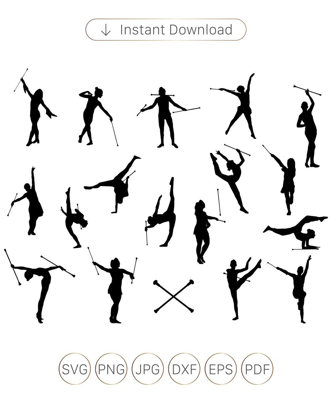Baton Twirling SVG, Baton Svg, Majorette Baton Twirling Gymnastics Svg