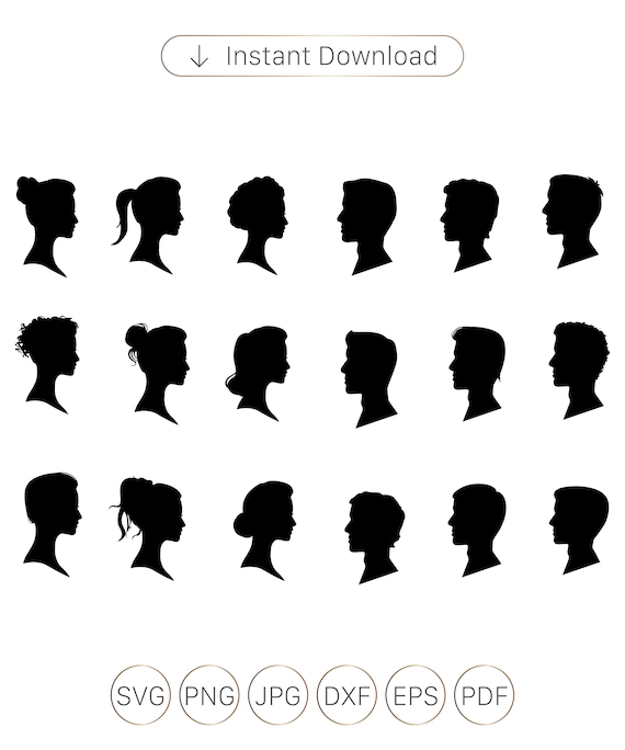 Head Profile Silhouette Svgmale and Female Head Silhouette - Etsy