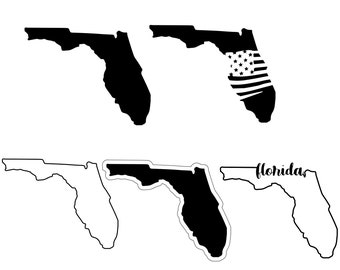 Florida State Silhouette, Vector Cut Files (svg, png, jpg, dxf, eps, pdf)