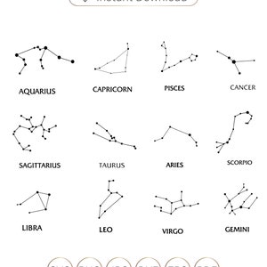 Horoscoop Bundel Svg, Dierenriem Bundel Svg, Astrologische Bundel Svg, Geboorteteken Bundel Svg, Sterrenbeeld Svg, Dierenriem symbolen Svg, Sterrenbeelden Bundel