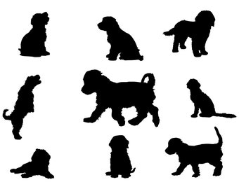 Goldendoodle Silhouette SVG, Dog Clipart Cut File (Digital Download)