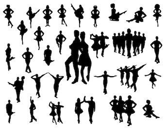 Irish Dancer Silhouette SVG, Clipart Cut Files (Digital Download)