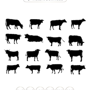Vache svg, silhouette de vache, clipart de vache, fichier de coupe de vache, cricut de vache, conception de vache svg, chemise de vache, animal svg, fichier de coupe d’animal, silhouette d’animal.