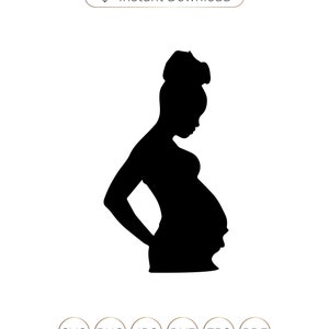 Femme noire grossesse SVG,Vinyle femme enceinte Silhouette,Silhouette Femme enceinte noire, Maman Chemise svg,Grossesse SVG, Enceinte Svg, Af Femme Svg