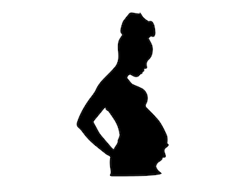 Black Woman Pregnancy Silhouette SVG, Mom Shirt Design (Digital Download)