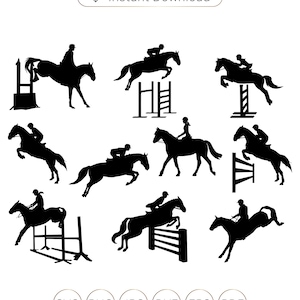 Reiter svg, Show Jumping SVG, Stadium Jumping, Jumper Svg, Pferd und Reiter Silhouette Clipart, Pferd Springen Zaun SVG, ShowPferd Svg.