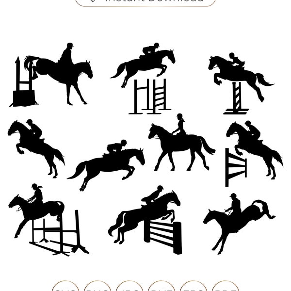 Equestrian svg, Show Jumping svg, Stadium Jumping, Jumper svg, Horse and rider Silhouette clipart, Horse jumping fence SVG, Show Horse Svg.