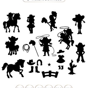 Cowgirl SVG, Little Cowgirl Silhouette, Pony Svg, Little Cowgirl SVG, Rodeo Horse Svg, Western svg, Country Girl Clip Art, Cowboy Hat svg.