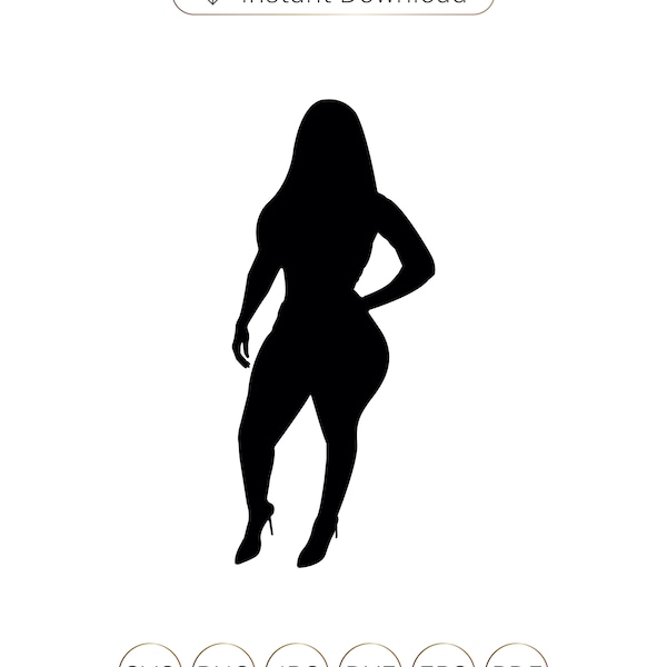 Frau Diva SVG, Afro Black Frau, curvy Logo,Frauen,curvy queen svg,african curvy,american curvy women,personal use-vector art file Cricut