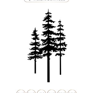 Tree Silhouette Svg, Pine tree svg, Pine tree silhouette, Evergreen tree svg, Pine tree Cricut, Pine tree clipart, Pine tree cutfile.