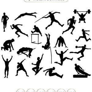 Leichtathletik SVG, Leichtathletik Silhouette, Leichtathletik Silhouette SVG, Sport SVG Png, Läufer SVG, Hürdenlauf SVG, Leichtathletik Clipart