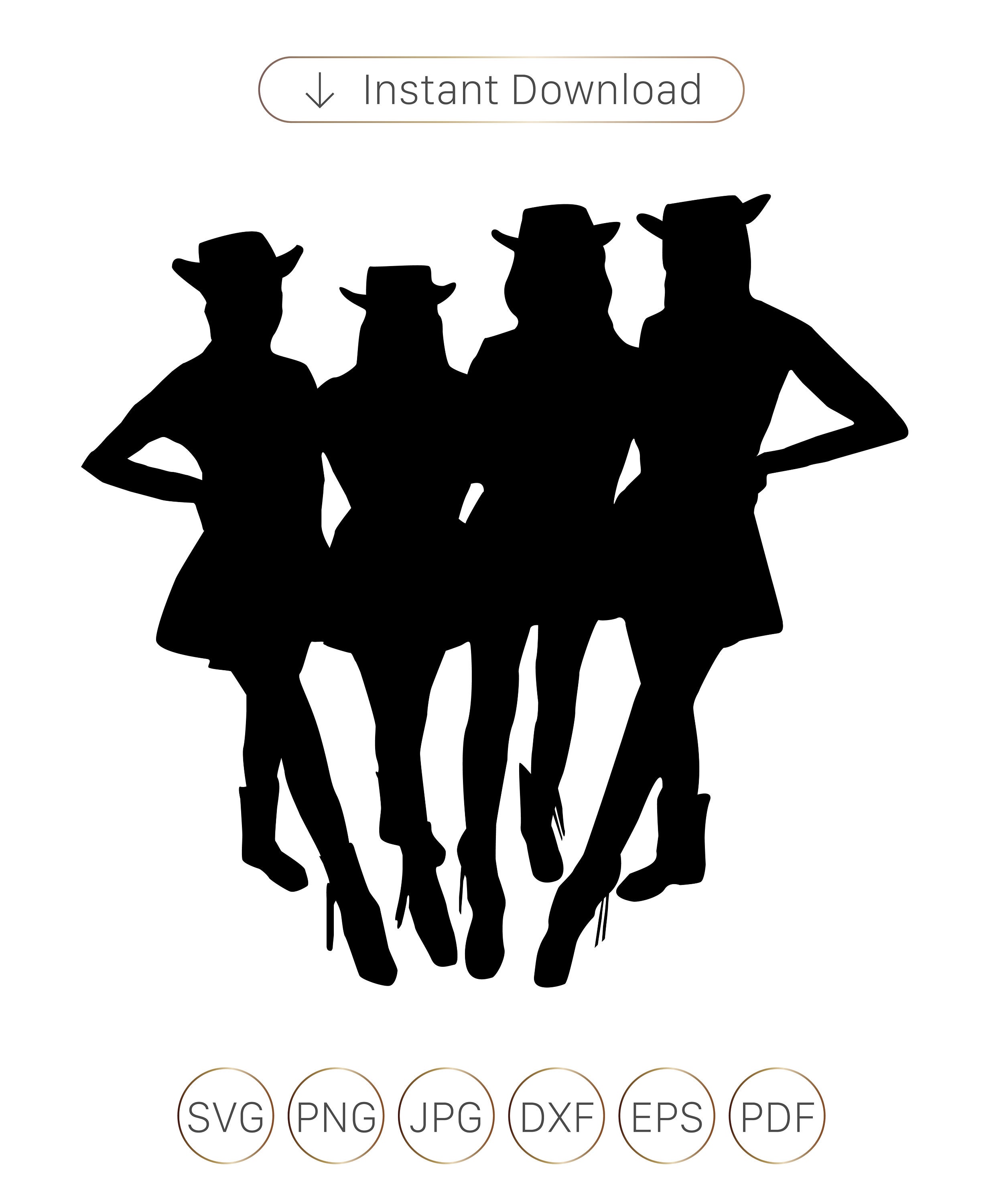 Drill Dance Team Silhouettes svg png eps dxf Drill Dance Etsy México