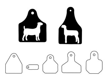 Goat & Sheep Eartag SVG, Farm Show Animal Design (Digital Download)