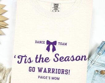Custom Dance Mom Shirt, Personalized Dance Team Tshirt, Dance Coach Gift, High School Dance Team Comfort Colors Tee, Coquette Dance Mom Gift