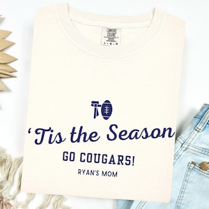 Custom Flag Football Mom Shirt, Personalized Flag Football Comfort Colors T-shirt, Flag Football Coach Gift, High School Flag Football