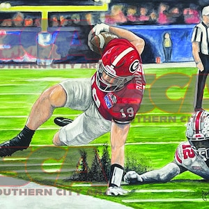 Georgia football player Bowers making a play in the 2022 Peach Bowl