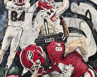 University of Georgia football player collage/"McConkey Takes a Bow"