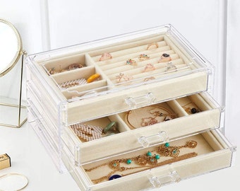 clear and gold jewelry box